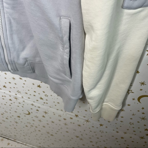 Outdoor Voices | Pickup Bomber Jacket Pastel Blue White Track Jacket Size XL - Picture 4 of 11